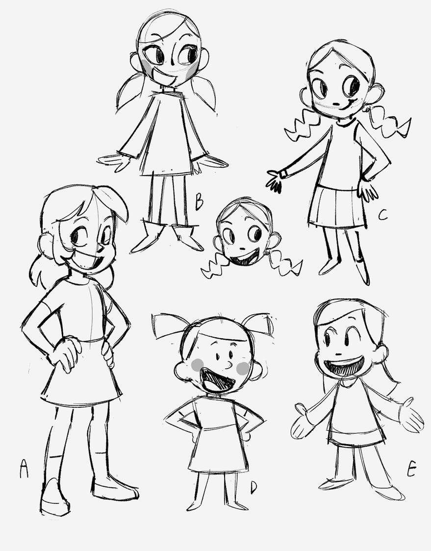 "Motor Mouth" Main character design explorations